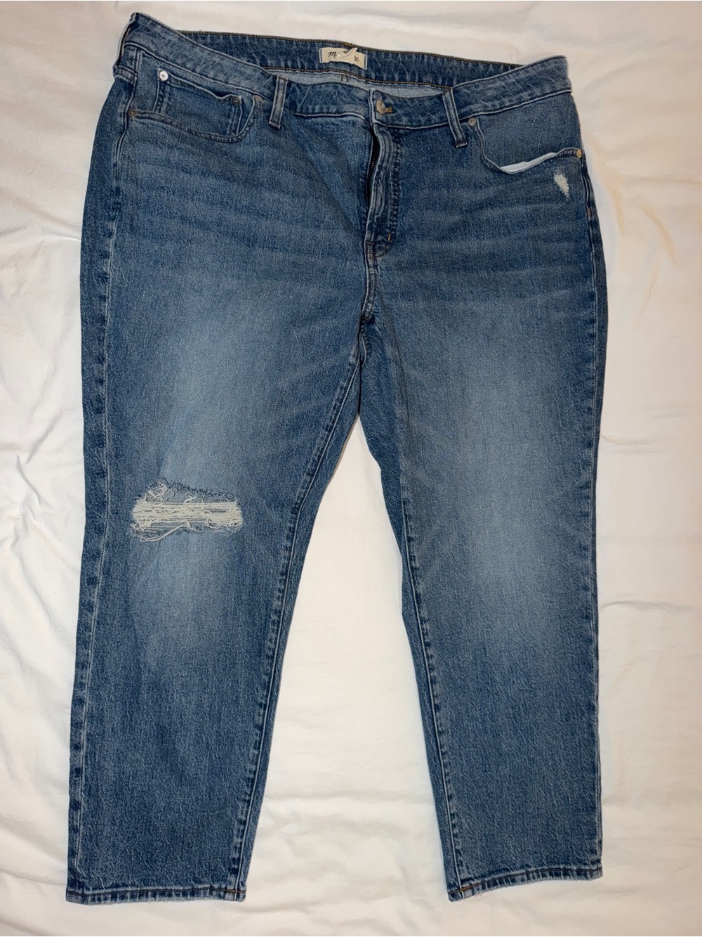 Madewell The Mid-Rise Perfect Vintage Jeans Distressed Size 20W